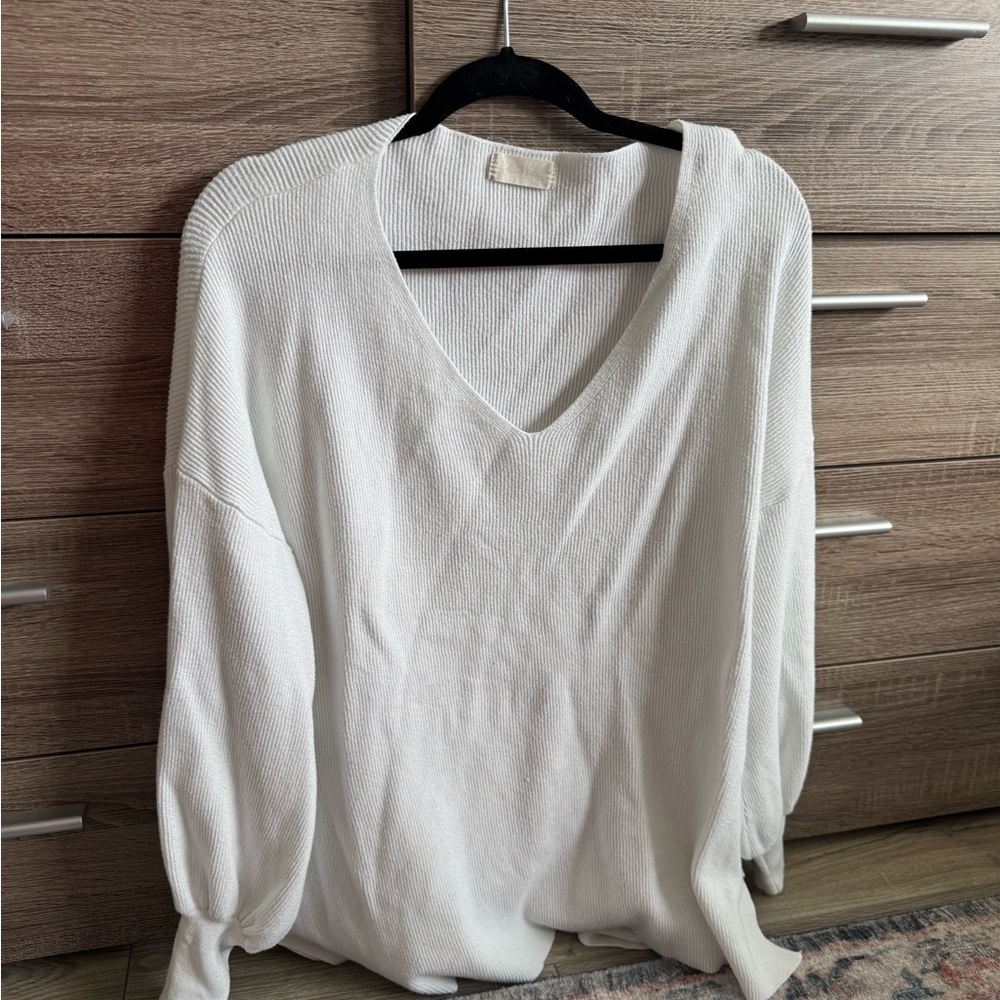 Altar'd State Cream V-Neck Sweater